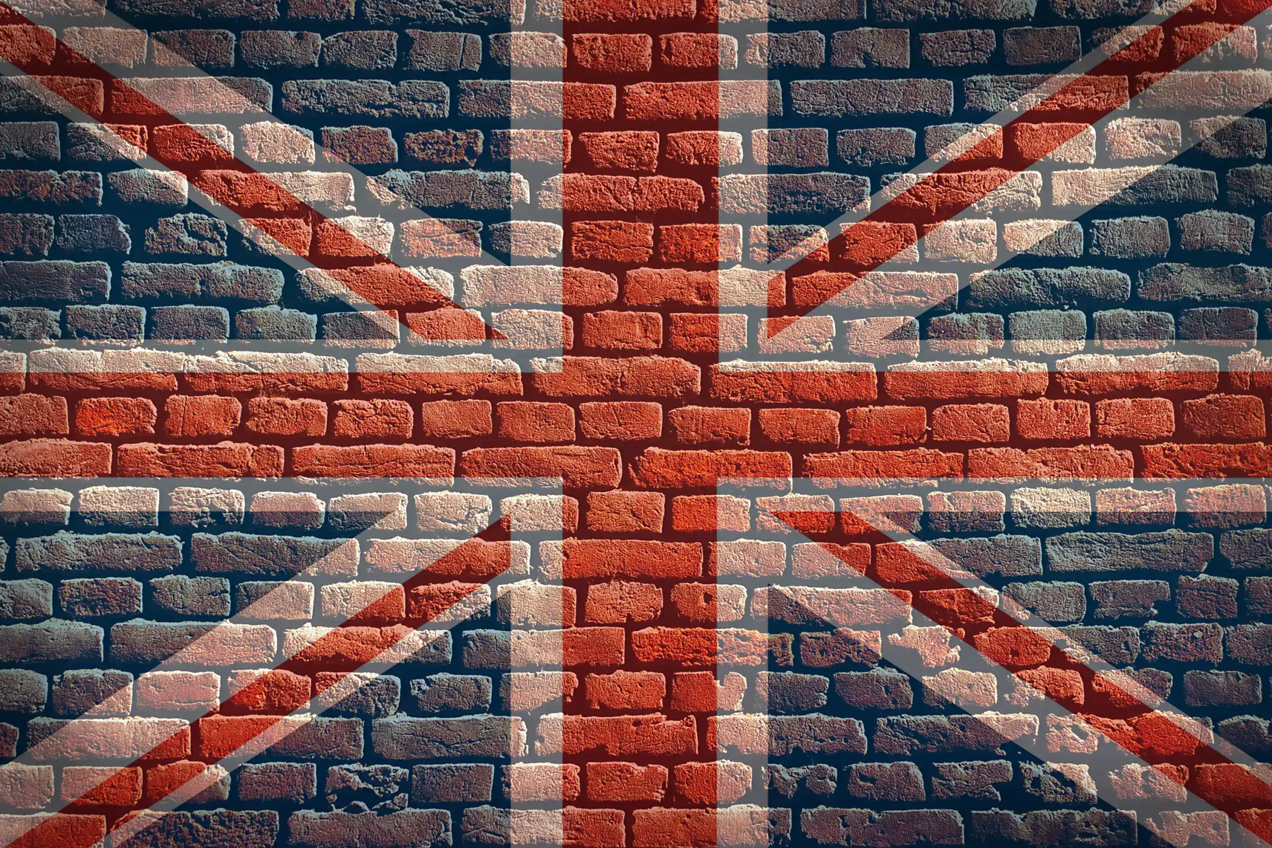 Bandiera britannica su mattoni colorati