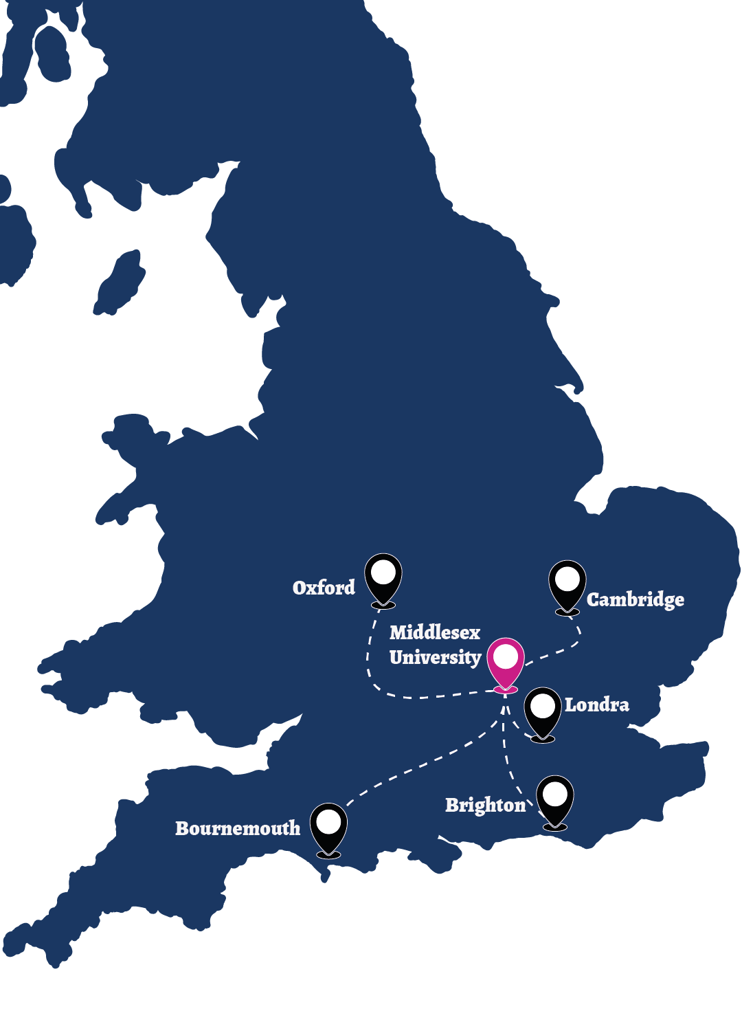 Middlesex University Oxford; Cambridge; Londra; Brighton; Bournemouth; Regno Unito; Vacanza Studio